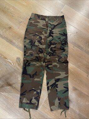 Womens Camo Cargo Pants - Olive Green